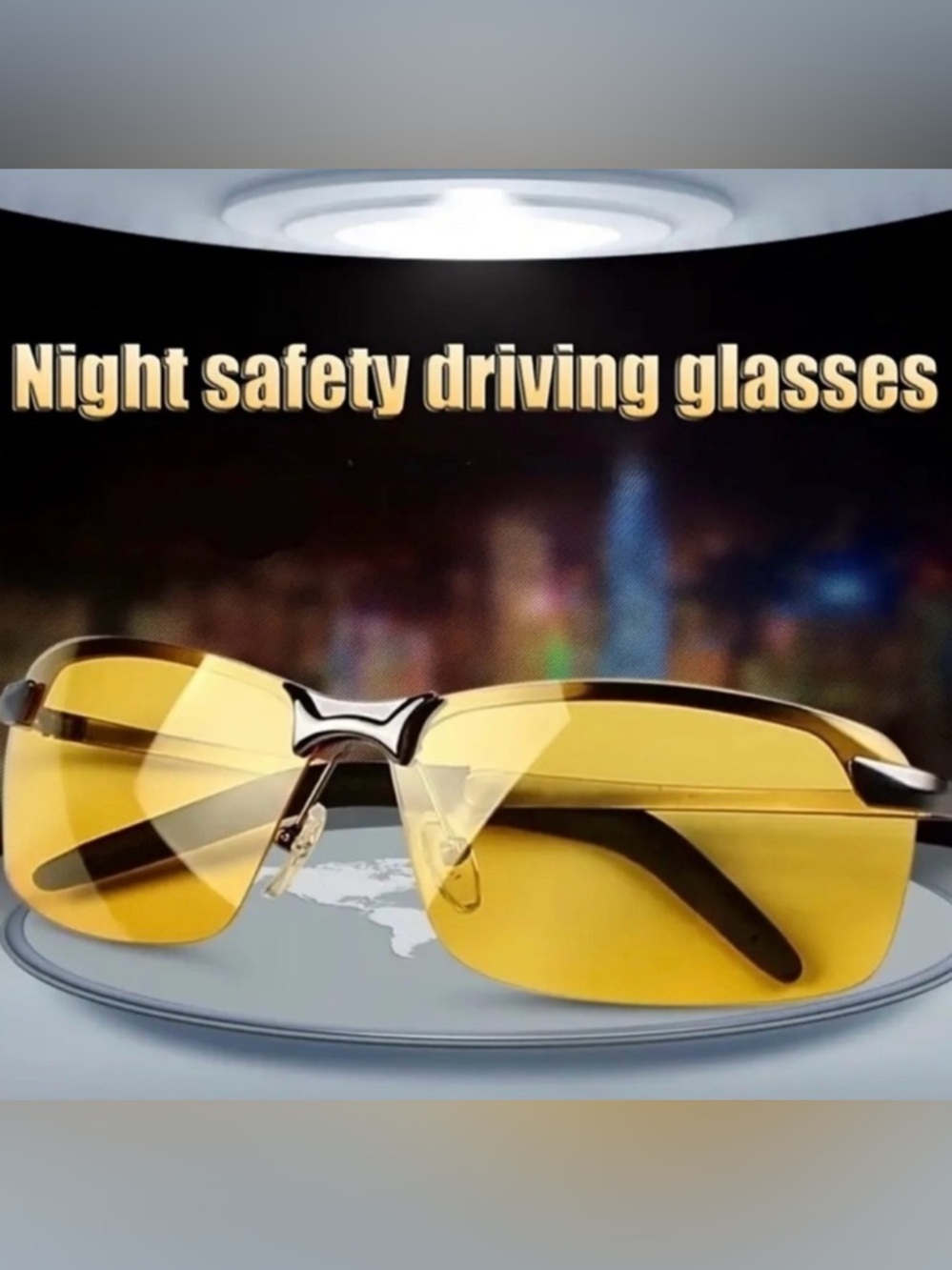 Yellow or Black, your choice of color, Night Safety Driving Glasses, NEW, Unisex